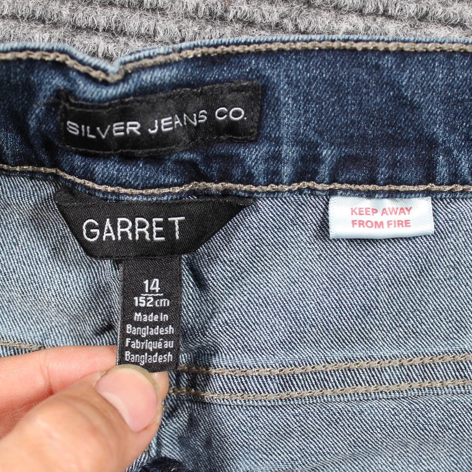 Jeans Plateados Garret Jeans Niñas 14 Azul Recto Cintura Ajustable Foto 4 de 4