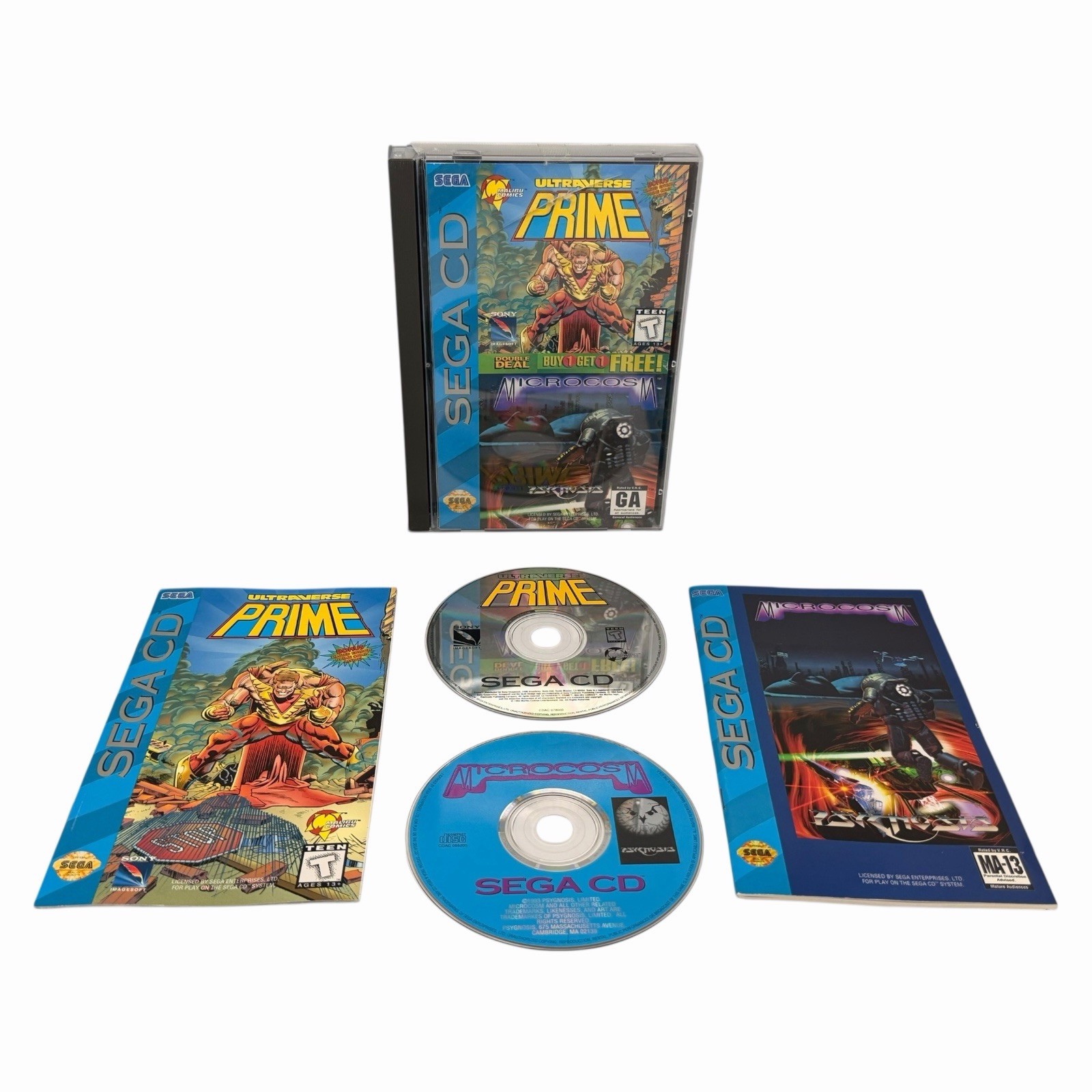 Ultraverse Prime / Microcosm (Sega CD, 1994) Complete w/ Man + Reg Card Tested