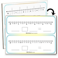 9x12in Dry Erase Math Manipulatives Numberline Whiteboard Decimals Fractions