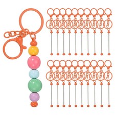 20Pcs Beadable Keychains, DIY Beaded Keychain Making Kit, Orange