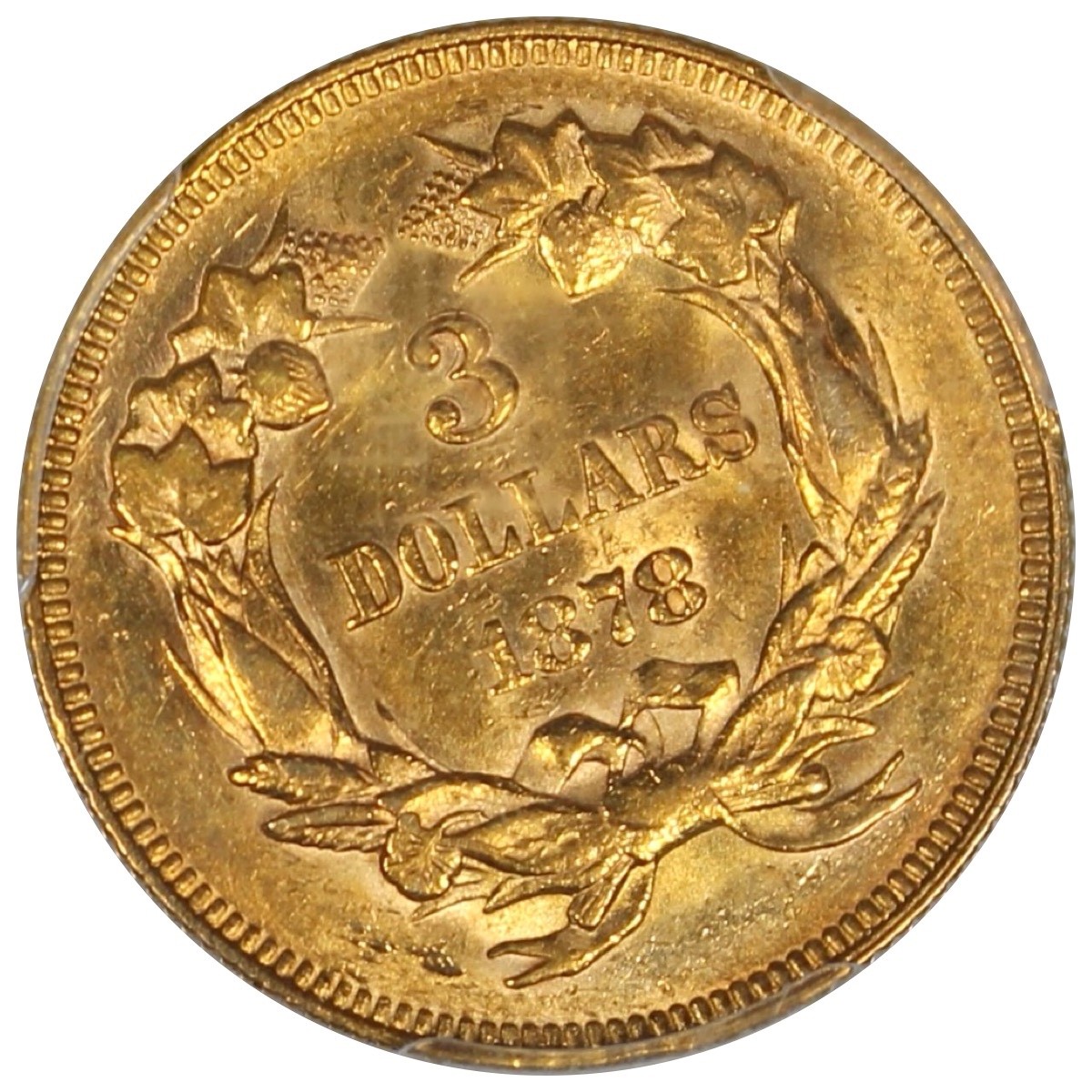 1878 $3 Gold Indian Princess PCGS AU58 Circulated Nice Coin