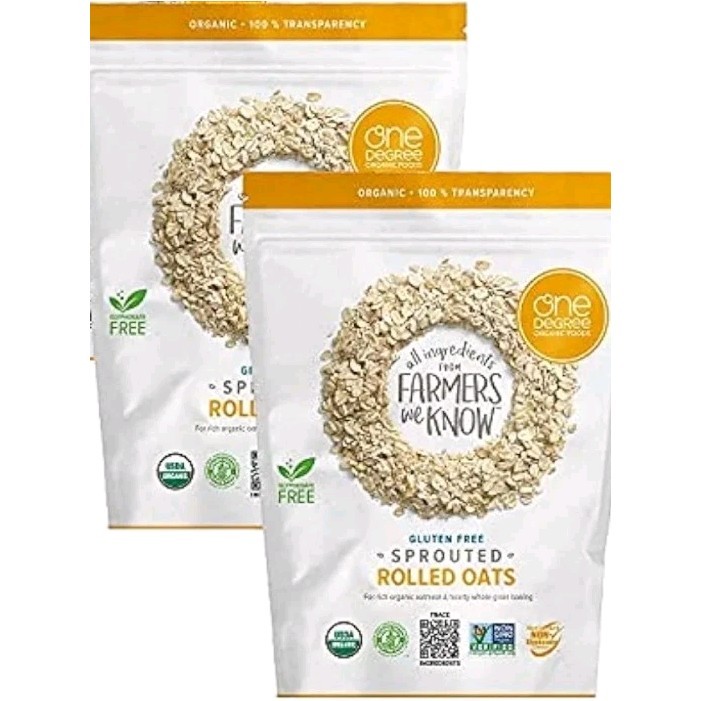 One Degree Organic Sprouted Rolled Oats Gluten Free 5 lb Bag 2 Pack 10 lbs