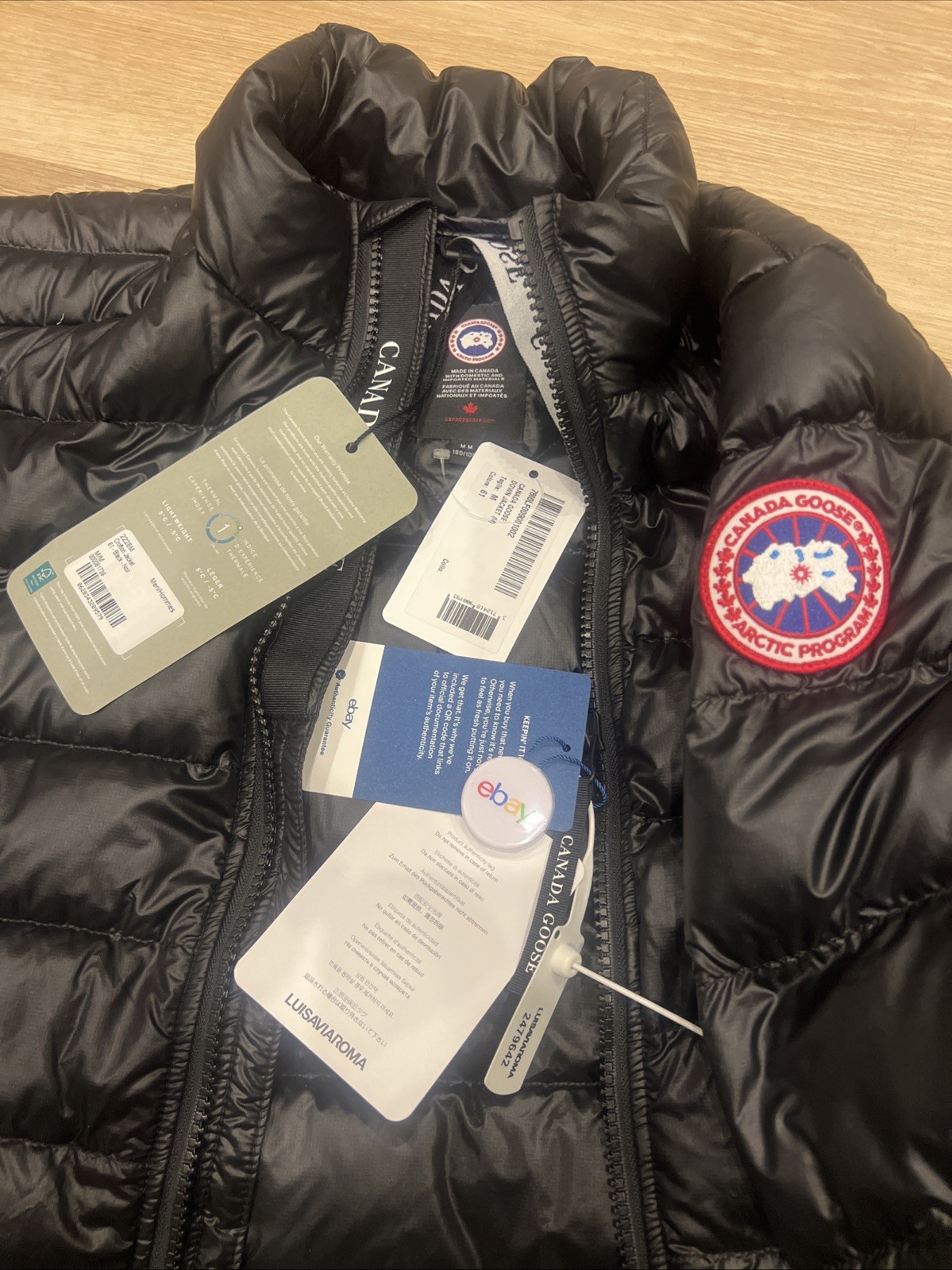 Canada Goose Men's Crofton Puffer Jacket Medium Black BNWT Authentic