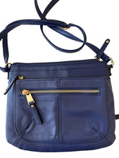Tignanello Blue Leather Crossbody Bag Adjusta...