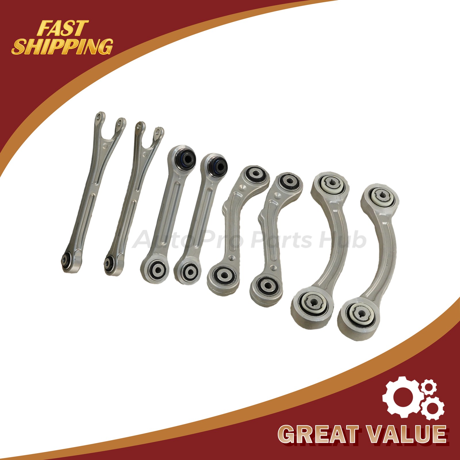 NEW 8PCS Fit Maserati Ghibli Quattroporte 14-16 Rear Suspension Control Arm Set
