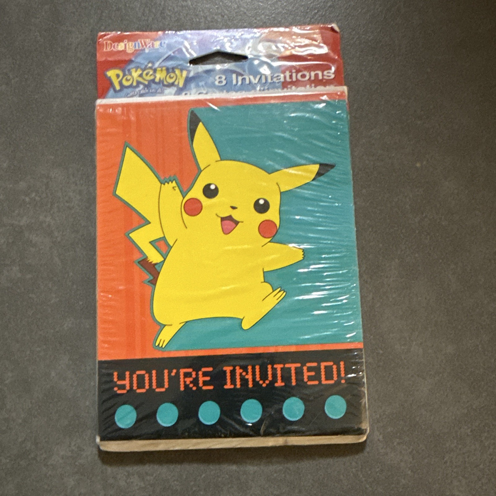DesignWare Pokémon Pikachu Party Invitations Flat Cards w/ Envelopes 8pk 8x4in image 2