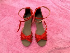 Orange Satin Ballroom Dancing Shoes Size 37 Women's NWOT