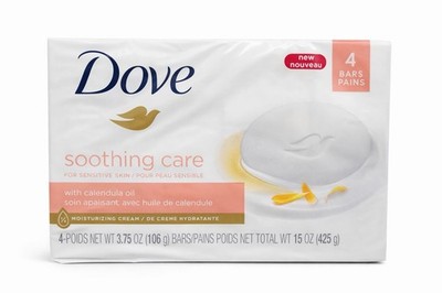 Dove Soothing Care for Senstive Skin Bar Soap, 4 Bars, 3.75 oz Each-New