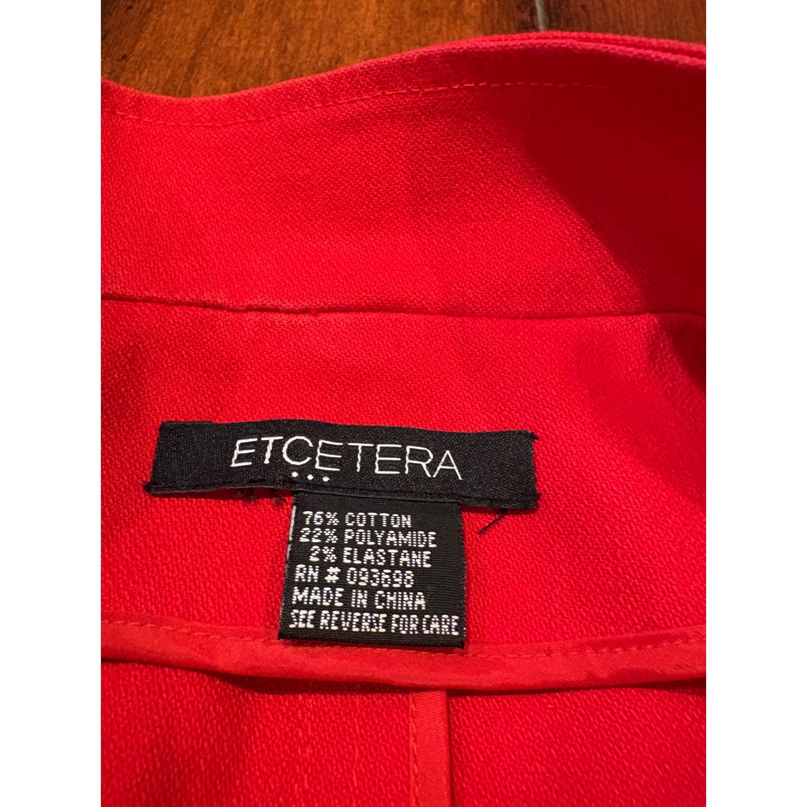 ETCETERA Red Fitted Blazer Jacket Button Front Ma… - image 4