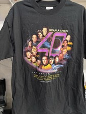 Star Trek 40th Anniversary Sci-Fi TV 2006 CBS Promo Black Y2K T-Shirt Size Large