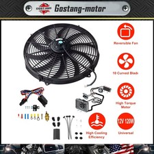 Electric Radiator 16 Inch Fan High 3000 Cfm Thermostat Wiring Switch Relay Kit