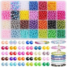 2240pcs pearl beads for jewelry making 28 colors, colored pearl beads
