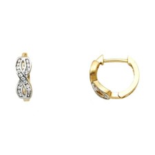 Chic 14K Yellow Gold Cubic Zirconia Huggies Earrings -Diameter: 13mm