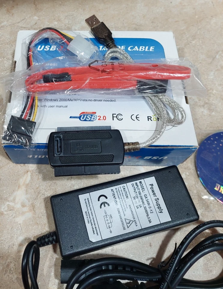 R-Driver III 3 USB 2.0 To SATA IDE Cable 2.5" HDD 3.5" CD DVD DRIVES W/ AC POWER - Image 3 of 3