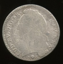 Louis XV (1715-1774) 1/5 d'écu au bandeau 1743 K Bordeaux