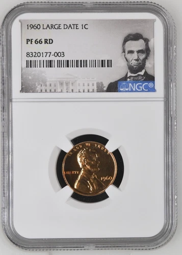 1960 Lincoln Cent 1C Large Date NGC PF66 RD