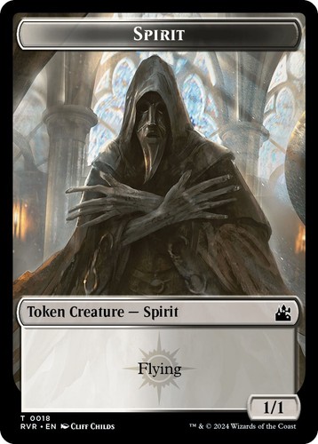 MTG FOIL {Spirit Token} (Black/White) // {Zombie Token} - Ravnica