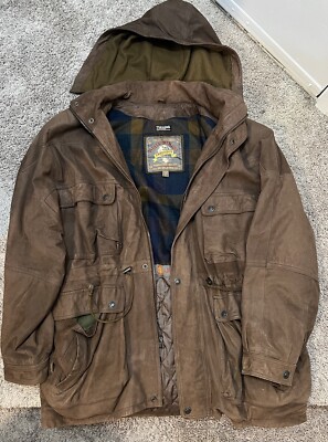 Wilsons Adventure Bound Suede Bomber Jacket Size L Mens Genuine Leather Vintage