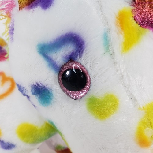 Juguete de peluche suave corazones ojos brillantes rosa de felpa unicornio blanco MTY International - Imagen 11 de 17