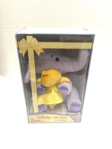 Disney Fisher Price My First Lumpy Purple Elephant Lovey Yellow Blanket Plush - Picture 6 of 7