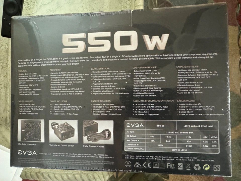 EVGA - 100-N1-0550-L1 - 550 Watt Power Supply - Image 4 of 4