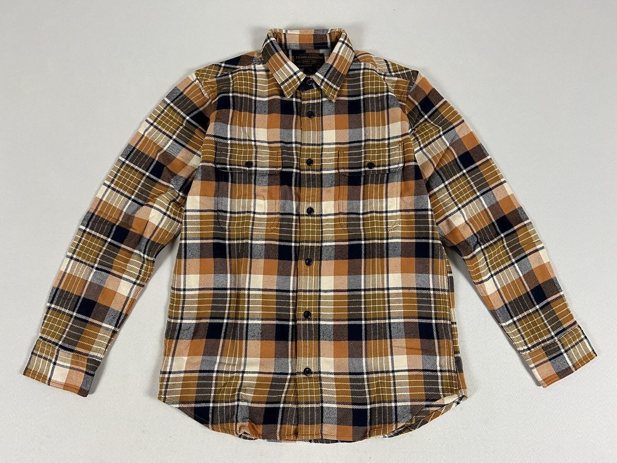 FILSON VINTAGE FLANNEL WORK SHIRT NAVY CUMIN RED M NWT | eBay