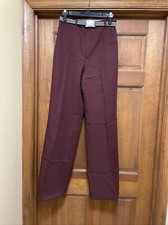 Vintage 1970s Happy Legs High Rise Wide Leg Trouser Dress Pants Burgundy Wine 12
