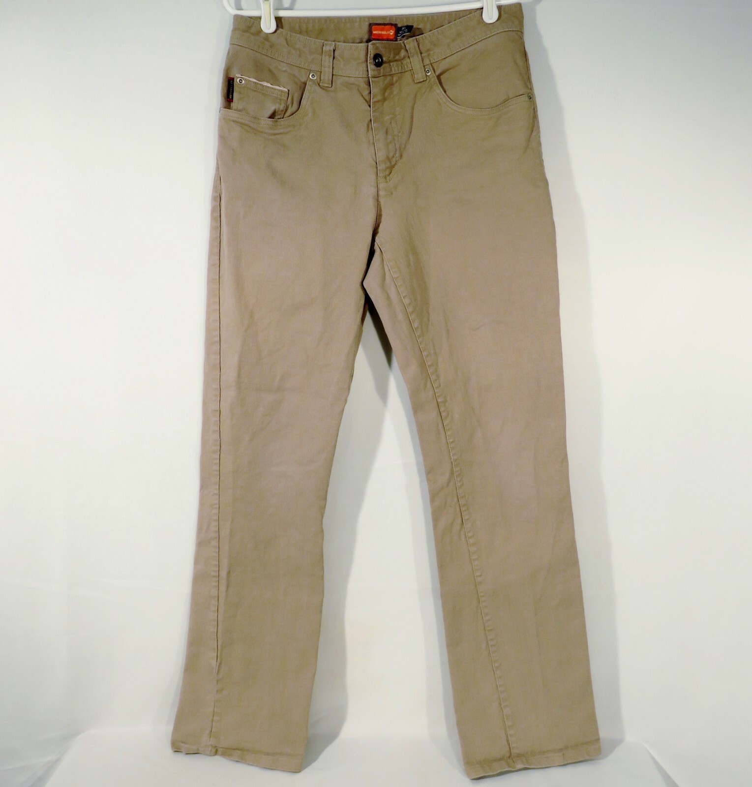 MERRELL Pantaloni Jeans Uomo 30L (Effettivi 32" x 33") Khaki Denim