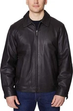 Urban Style Simple Leather Jacket Real Lambskin Pure Handmade Black Leather