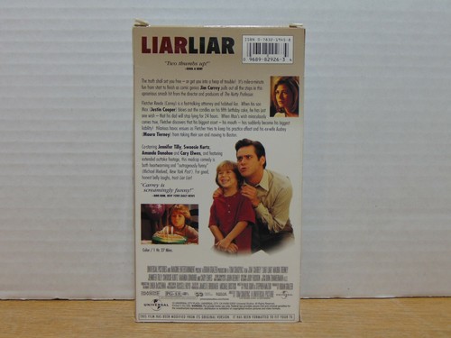 Liar Liar Jim Carrey PG-13 VHS Pre-Owned (3) - Picture 5 of 5