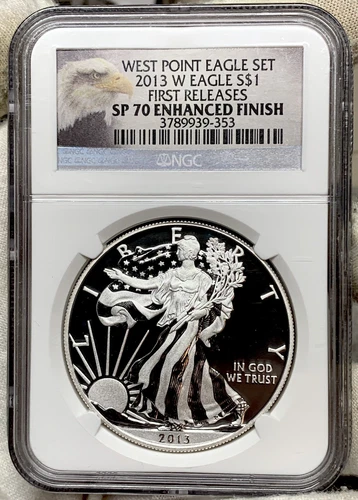 2013-W $1 NGC SP70 Enhanced Finish American Silver Eagle ||| First Releases
