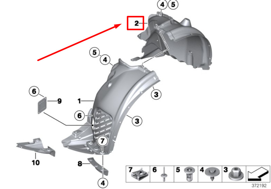 NEW BMW X3 F25 FRONT LEFT INNER FENDER REAR PART 51717213643