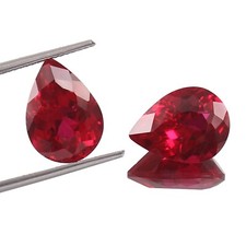 AAA 12x9 MM Natural Flawless Red Mozambique Ruby Loose Pear Gemstone Cut Pair