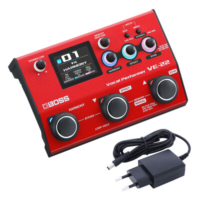 Boss VE-22 Multi-Effektgerät für Gesang Vocal-Performer mit Netzteil