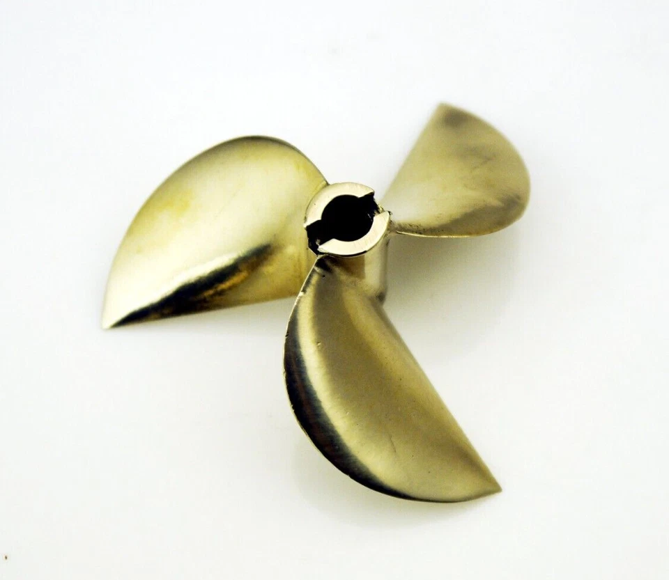 7016 Brass Propeller Prop Dia 70mm Pitch 1.6 for 1/4" Shaft Cable RC Model Boat - Image 2 of 4