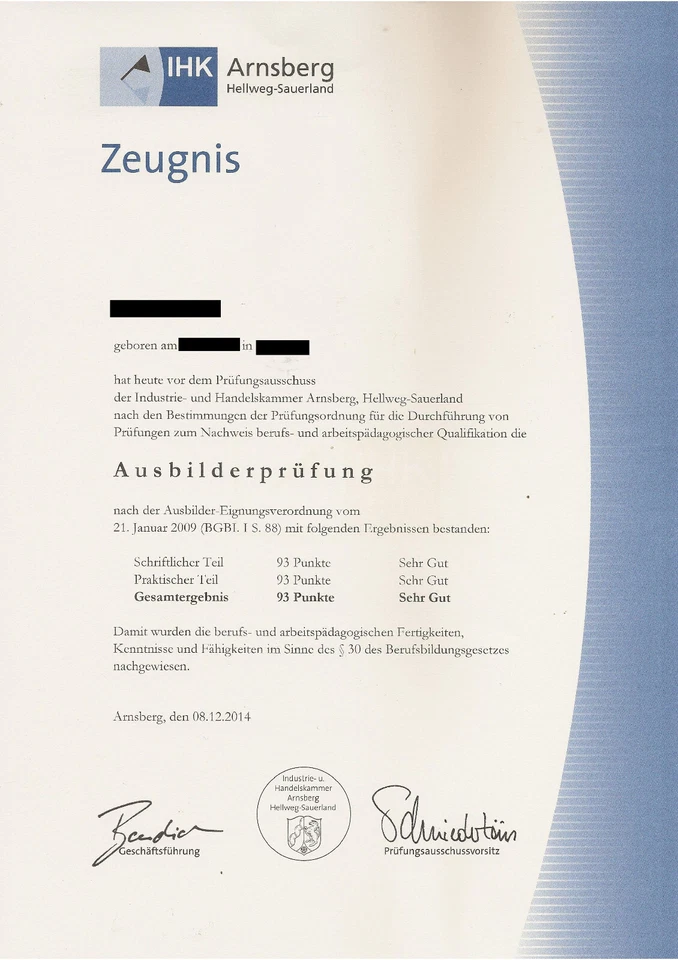 AEVO, AdA, Ausbilder-Schein Konzept praktische Unterweisung, 93 Punkte, sehr gut - Bild 3 von 3