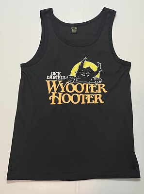 Jack Daniels Tank Top Shirt Mens Whiskey Wyooter Hooter Black M Vintage