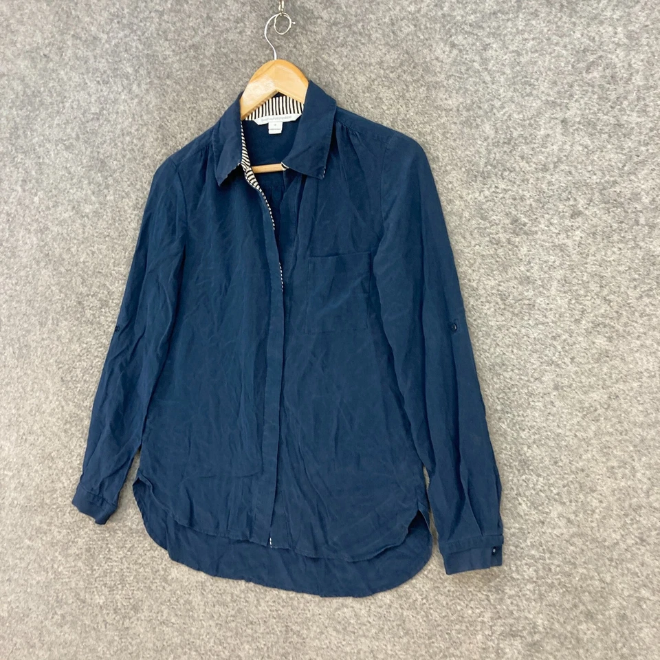 Diane Von Furstenberg Womens Blouse Top Size 0 Silk Long Sleeve Button Up 44620 - image 2 of 4