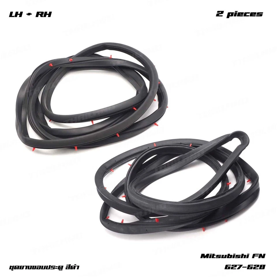 For Mitsubishi FN 627-628 Truck 1994 - '22 Pair Door Rubber Seal Weatherstrip - Image 3 of 4