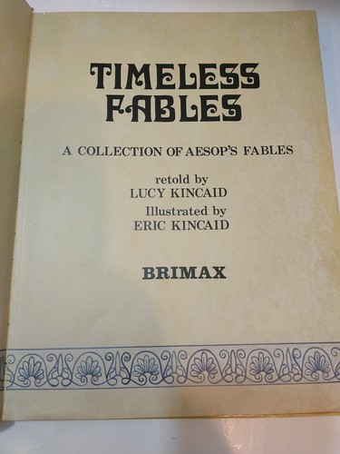 Vintage Timeless Fables A Collection of Aesop's Fables Book By Eric Kincaid Rare - Imagen 6 de 16