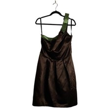 Dressy Collection Women's Brown One Shoulder Sleeveless Dress Sz 14