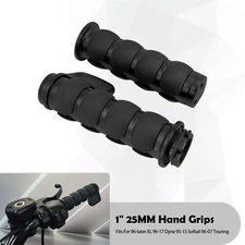 Black 1"Hand Grips w/ Throttle Assist For Harley 96-07 Touring Street Road Glide