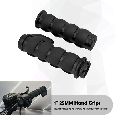 Black 1''Hand Grips w/ Throttle Assist For Harley 96-07 Touring Street Road Glide