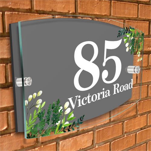 Contemporary House Sign Colourful Door Sign Personalised Name Plate Acrylic Sign - Picture 5 of 23