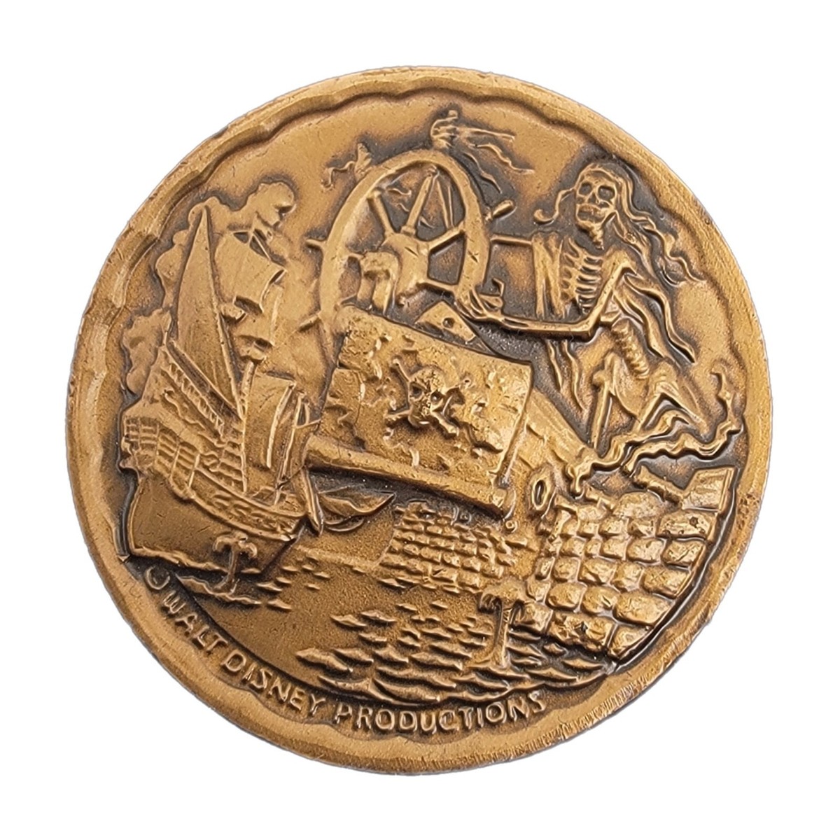 Vintage Walt Disney World Pirates Of The Caribbean Coin Medallion