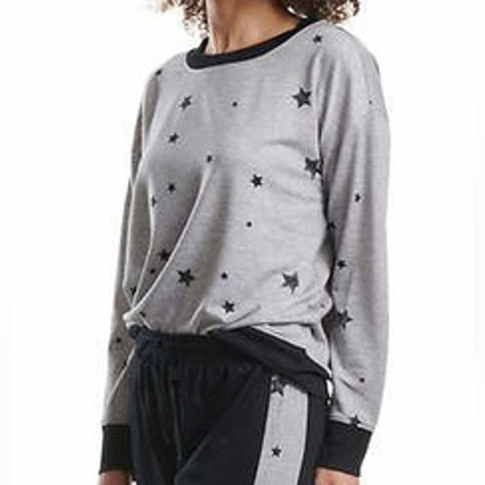 Splendid Heathered Star Pattern Ringer Crewneck i… - image 2