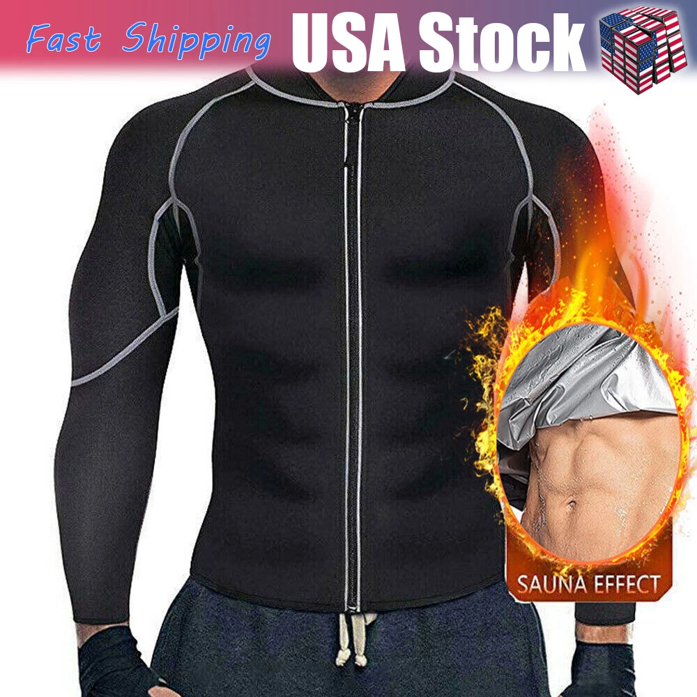 Men Exercise Shaper Jacket Gym Weight Loss Tops Anti-Rip Sauna Sport Sweat Suit