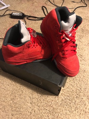jordan v red suede