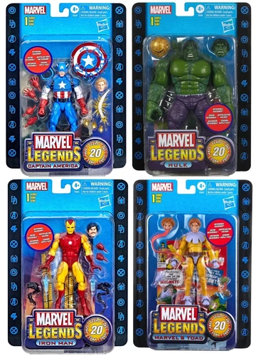 Juego de 6" figuras Hasbro 2022 Marvel Toy Biz Legends 20th Hulk Cap Toad Iron Man