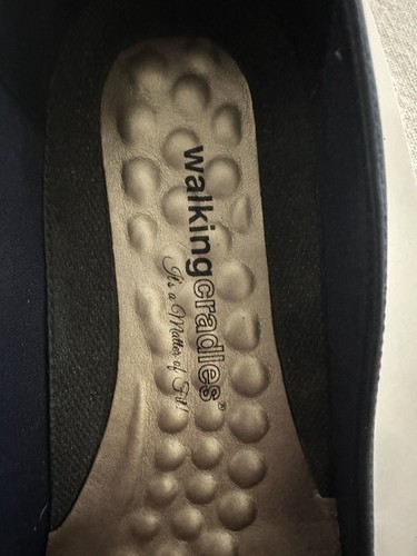 Walking Cradles Slip On Pumps Navy Leather 7.5 Wide Includes Original Box - Picture 5 of 6